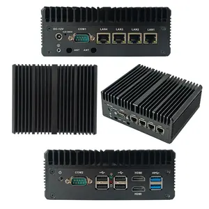 4 Lan N100 Rugged Embedded Fanless Industrial mini pc win10/11 Linux No Ram No Hard Disk Factory Price Made In China Cheap