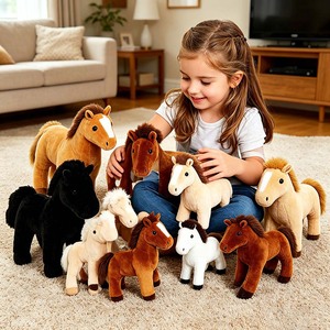 Nouveau jouet en peluche super doux en forme de cheval noir, blanc ou marron, directement de l'usine, cadeau pour les propriétaires de marques / les détaillants en chaîne / les distributeurs - Product Image 6