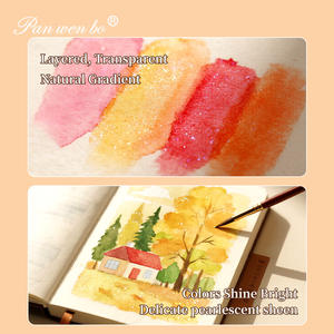 Panwenbo 6/12 Farben <span class=keywords><strong>Metallic</strong></span> Aquarell Farbe Set Glitter Solid Colors Semi-Moist Perl glanz Aquarell für Anfänger Künstler - Product Image 4