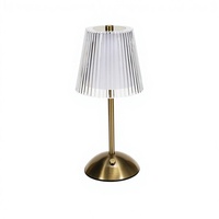 Petite lampe de bureau LED sans fil moderne à rayures nordiques en métal, rechargeable USB Type-C 5V DC, à intensité variable tactile, portable
