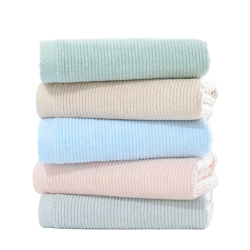 Bamboo fiber horizontal striped towel, new soft and fashionable facial wash towel
