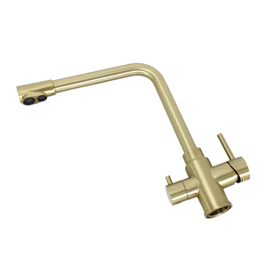 Thiết kế mới dogo thép không gỉ 3-cách Vòi Nước Nhà Bếp ba-trong-một Máy lọc nước bồn rửa nhà bếp Mixer vòi 3 trong 1 vàng - Product Image 4