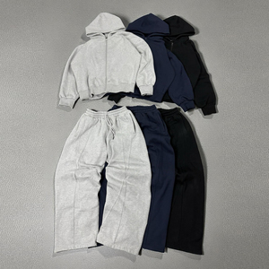 Tute Sportive Personalizzate di Alta Qualità <span class=keywords><strong>con</strong></span> Zip e Stampa Grafica, Set <span class=keywords><strong>con</strong></span> Felpa e Pantaloni Larghi Oversize - Product Image 1