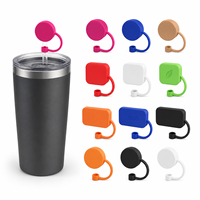 Cache-paille en silicone personnalisé avec logo, réutilisable, anti-poussière, pour accessoires de gobelets