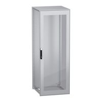 Armoire de sol à porte simple NSYSFN22880T, acier galvanisé, IP55, gris, noir, 800 mm x 2200 mm, série PanelSeT SFN