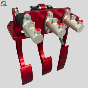 Nouvelle boîte à pédales de course suspendue à 3 pédales en aluminium anodisé rouge, légère et durable, pour voitures de piste, de dragster et de drift, course automobile/OEM - Product Image 2