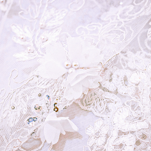 Commercio all'ingrosso 3D tessuto di pizzo colorato in Tulle di poliestere ricamato per abiti da sposa borse da Cross-Style Applique ricamo - Product Image 3