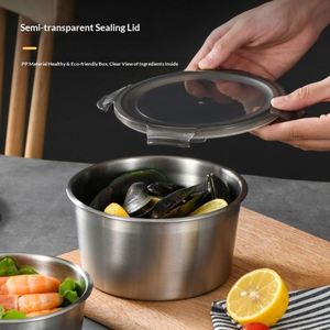 304 Stainless Steel Fresh-Keeping Sealed Lunch <b>Box</b> With Moisture-Proof for Refrigerator <b>Storage</b> <b>Camping</b> & Picnic - Product Image 3