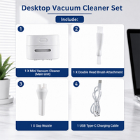 Aspirateur de bureau compact rechargeable USB haute puissance pour le nettoyage des tableaux de maquillage, des tiroirs à cosmétiques, des particules et des saletés minuscules