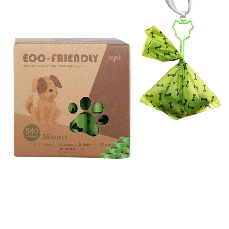 カスタマイズ可能な印刷生分解性グリーン環境保護厚く清潔で便利なペットのうんちバッグ