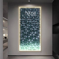 Horloge murale électronique décorative abstraite de luxe moderne, peinture d'éclairage haut de gamme pour salon