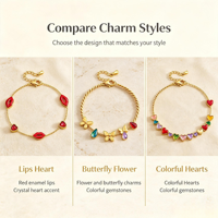 Nieuwe trendy gouden roestvrijstalen armband met olieachtige druppel, fruit- en bloemenmotief, ingelegd met zirkoon, minimalistisch, exquisiete dames cadeau sieraden