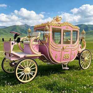 Charrette royale à chevaux méticuleusement fabriquée, œuvre d'art métallique sophistiquée pour la décoration de grands lieux de rassemblement - Product Image 1