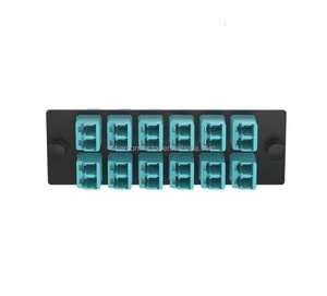 Panel Adaptador de <span class=keywords><strong>Fibra</strong></span> Óptica LC de 12 Puertos Compatible con Panduit Opticom, con 24 Fibras OM3/<span class=keywords><strong>OM4</strong></span> LC Dúplex Aqua FAP12WAQDLCZ - Product Image 2