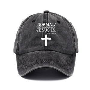 Normale Ins 'T Coming Back Jezus Is Grappige Christelijke Baseballpet Vader Hoed Verstelbare Vintage Voor Dames Mannen Unisex <span class=keywords><strong>Trucker</strong></span> Hoeden - Product Image 3