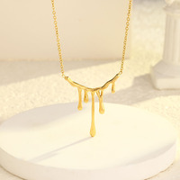 Collier en acier inoxydable style lave unique, européen et américain, simple et sophistiqué, chaîne de clavicule vintage et élégante