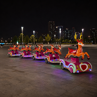 Joy2fun Tren Comercial sin Rieles, Tren Eléctrico sin Rieles para Interiores con Batería de Litio, Autobús de Juguete con Forma de Animal
