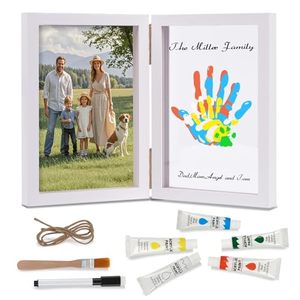 Cadre photo pliable en bois pour empreintes <span class=keywords><strong>de</strong></span> mains, kit <span class=keywords><strong>de</strong></span> peinture DIY, souvenir personnalisé pour empreintes <span class=keywords><strong>de</strong></span> mains <span class=keywords><strong>de</strong></span> <span class=keywords><strong>famille</strong></span>, pour baby shower, souvenir <span class=keywords><strong>de</strong></span> mariage - Product Image 1