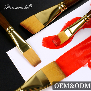 Panwenbo artista grado di Nylon pennello per capelli Set di grandi dimensioni manico in legno pennelli per la tela arte della parete - Product Image 6