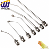 Aiguille d'alimentation pour oiseaux en acier inoxydable, buse orale vétérinaire incurvée pour médicaments pour perroquets, pigeons, canaris, utilisation en ferme