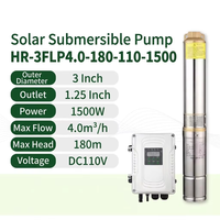 Pompe solaire submersible haute pression 10-180m Série HR 1500W DC sans balais pour puits profond, idéale pour l'agriculture