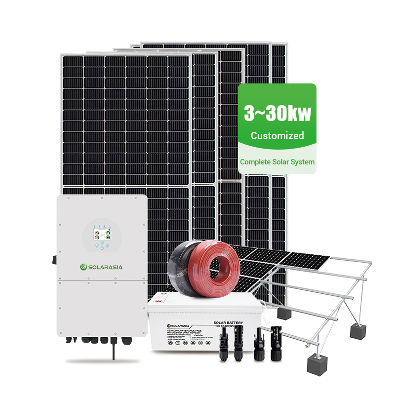Solarasia, гибридная солнечная энергетическая система, 3 кВт, 5 кВт, 10 кВт, 20 кВт, полный комплект солнечной системы для дома