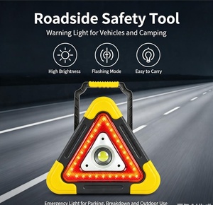 Triangolo di Emergenza 3 in 1 per <span class=keywords><strong>Auto</strong></span> con Luce LED COB, Caricatore Solare Policristallino USB, Power Bank 6400mAh, Treppiede per Avviso Guasto <span class=keywords><strong>Auto</strong></span> - Product Image 6