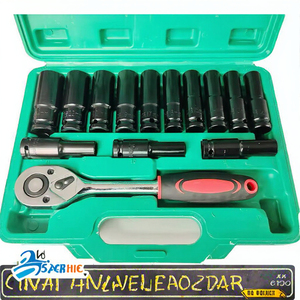 Kit d'outils à main à cliquet hexagonal manuel en acier au carbone 14 pièces, ensemble de perceuses à percussion, étui rigide, OEM disponible, marque ML, modèle MLJ-T148 - Product Image 3