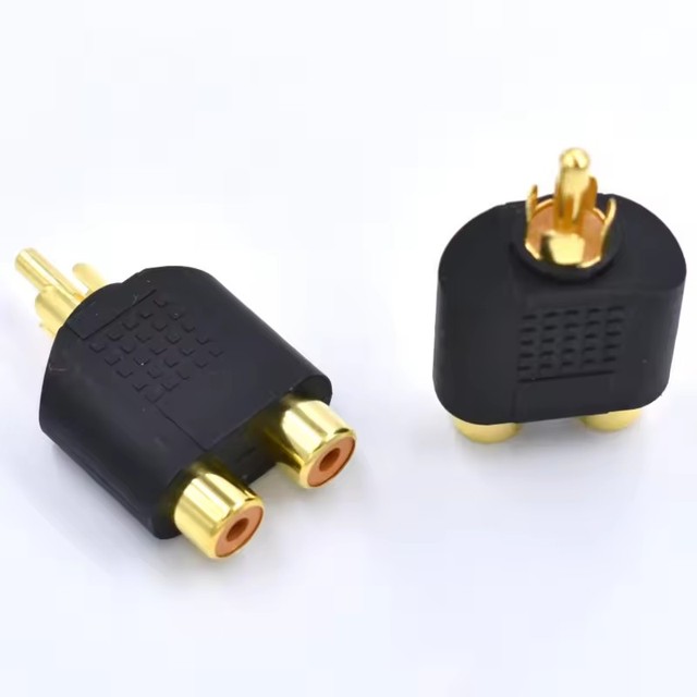 RCA Y Splitter Adapter 2 Female to 1 Male for Audio Video AV TV Cable Converter