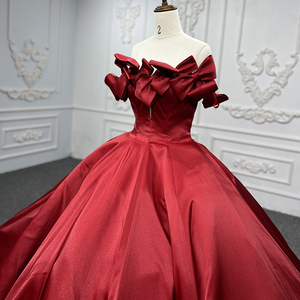 Elegante Vestido Rojo de Fiesta con Lazo para Eventos Nocturnos y Bailes de Graduación para Mujer, Jancember 9717-1 - Product Image 4
