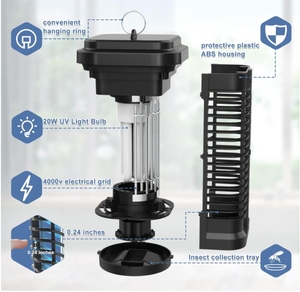 Homes uit 20W Hochleistungs-4000V elektrischer Moskito-Zapper Indoor Outdoor Wasserdichter Bug Zapper Insect Fly Killer für zu Hause - Product Image 4
