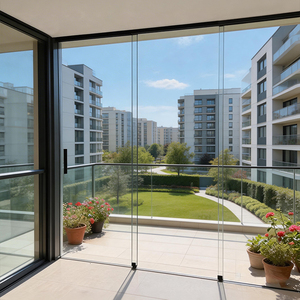 Solusi Pintu Kaca Tanpa Bingkai Kustom, Dinding Kaca Geser untuk Gedung Kantor, Pintu Geser Kaca Buram Beralur Pintar untuk Privasi Interior - Product Image 1