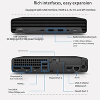 Ordinateur de bureau mini commercial HPs 400 G9 DM, processeur Intel i5/i7 de 13e génération, mémoire DDR4, disque SSD m.2