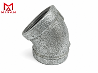 Kopling Pengurang Besi Lunak Galvanis Celup Panas Berulir BSP NPT Fitting Pipa 1.6MPa Dapat Disesuaikan untuk Air Gas Api