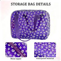 Sac cosmétique transparent imperméable en PVC écologique avec fermeture éclair et imprimé de dessin animé, pochette de voyage portable pour le maquillage