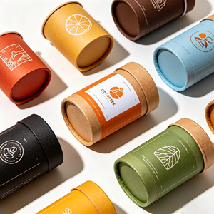 Emballage de thé en tube de carton kraft écologique imprimé sur mesure, hermétique, de qualité alimentaire, pour poudre de café - Product Image 3