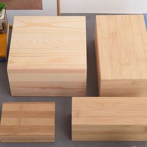 Eco-Friendly Bamboo Rectangular Wooden <b>Box</b> with Pine Engraving for Desktop Storage and Christmas <b>Gift</b> Packaging - Product Image 1