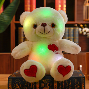 Songshan jouets peluches jouets en peluche lumineux enfants valentine cadeau peluche poupée éclairer LED coloré brillant ours en peluche jouets - Product Image 2