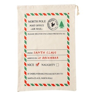 Sac de Noël en toile personnalisé avec cordon de serrage, idéal pour les cadeaux et les fêtes - Grande Vente - Product Image 1