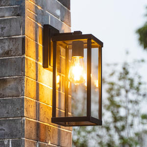 Lámparas de Pared Exteriores Grandes de Color Negro Mate, con Encendido/Apagado Automático, Incandescentes, para Porche, Resistentes al Óxido, Diseño Arquitectónico, para Jardín - Product Image 3