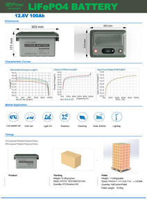 แบตเตอรี่ LiFePO4 12.8V 100Ah 6000 รอบการใช้งาน แบตเตอรี่ลิเธียมไอรอนฟอสเฟตแบบ Deep Cycle พร้อม BMS 100A สำหรับพลังงานแสงอาทิตย์ - Product Image 4