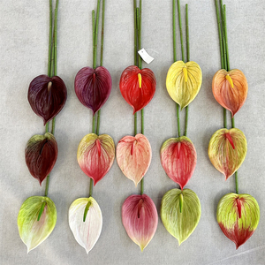 YOPIN-7622หน้าวัวยางนิ่มก้านยาว73ซม. ต้นปาล์มเทียมสีแดงต้นปาล์มหน้าวัวเหมือนจริงสำหรับคริสต์มาสในบ้าน - Product Image 5