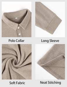 <span class=keywords><strong>Polo</strong></span> a maniche lunghe da uomo classica camicia da Golf Casual con colletto termico Pullover top da lavoro - Product Image 4