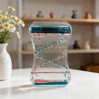 Sablier créatif bicolore à mouvement liquide et bulles, fait main, pour jouets sensoriels anti-stress, ornement de bureau et artisanat