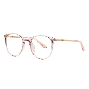 Retro Style Abgerundete Kühlung Pink Blue Light Specs Brillen Brillen Brillen Brillen fassungen für Frauen