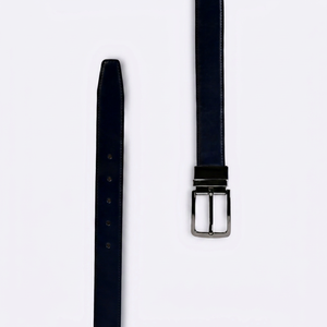 Ceinture formelle en cuir de vachette, couleur unie, boucle rectangulaire en acier, moulage monobloc, design durable - Product Image 2
