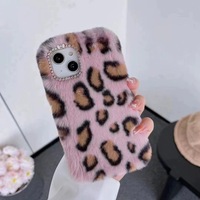 Étui de téléphone portable en peluche léopard adorable pour iPhone 17 Air 16 15 14 13 12 11 Pro Max Plus Housse souple 17 pro