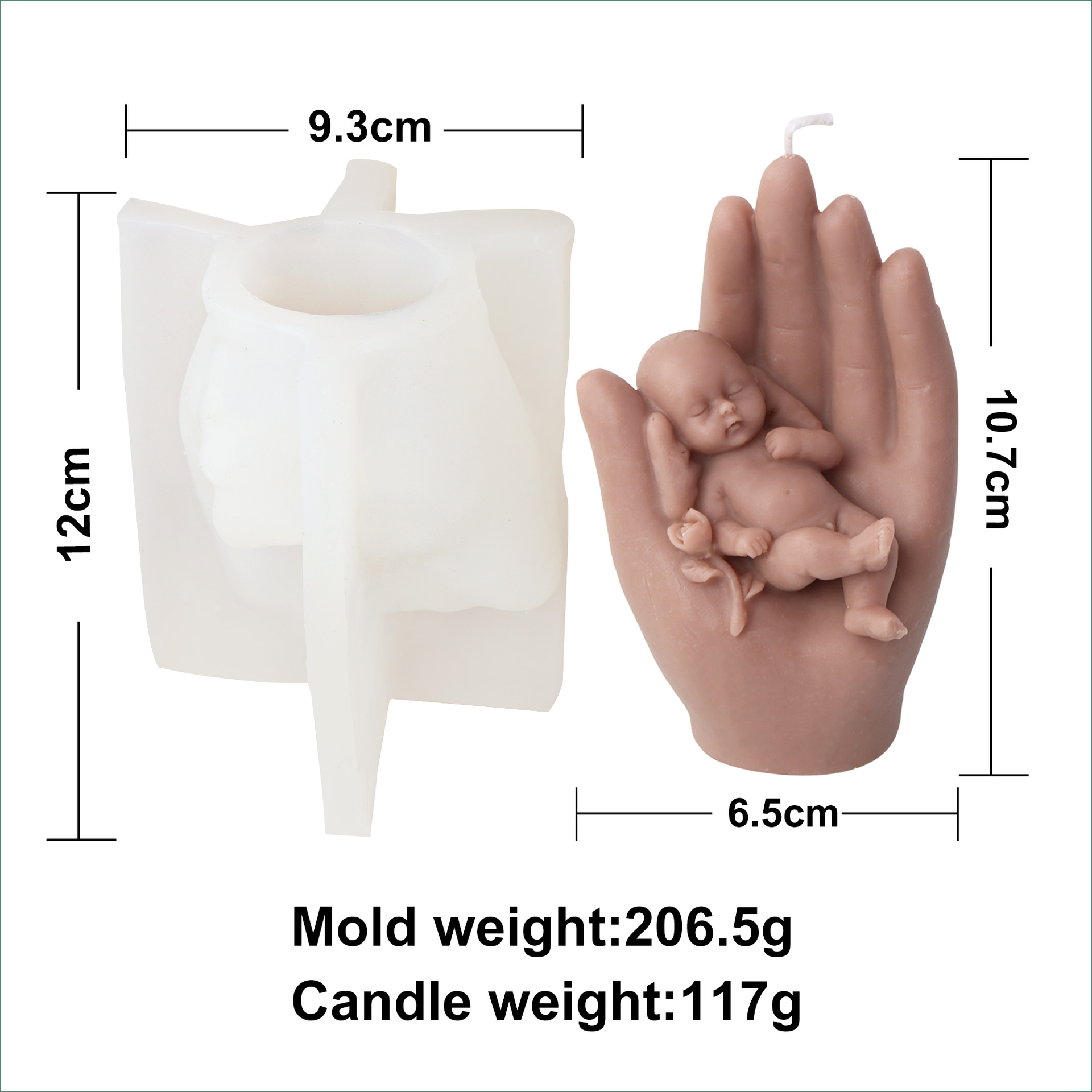 Molde del bebé de la mano