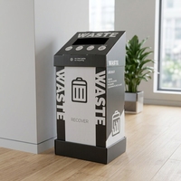 Poubelle de gare résistante aux UV en PP commercial pour panneaux de 5 mm, 80 L, avec service de découpe, pour vente en gros, OEM/ODM personnalisable