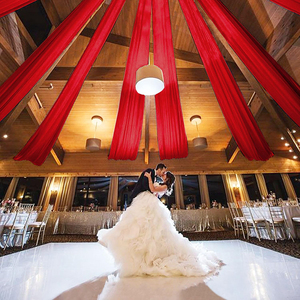 Modern Elegant Baby Blue Chiffon Fabric Ceiling Drapes Wedding Backdrops Clothe Tent Curtains for Hospitals Woven for <b>Skylight</b> - Product Image 1